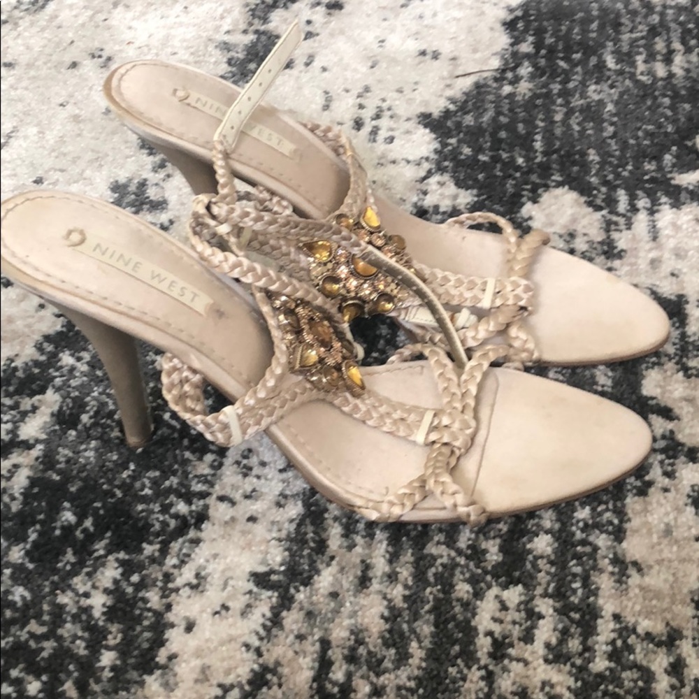 Nine West jeweled strappy sandals